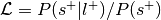\mathcal{L} = P(s^{+}|l^{+}) / P(s^{+})